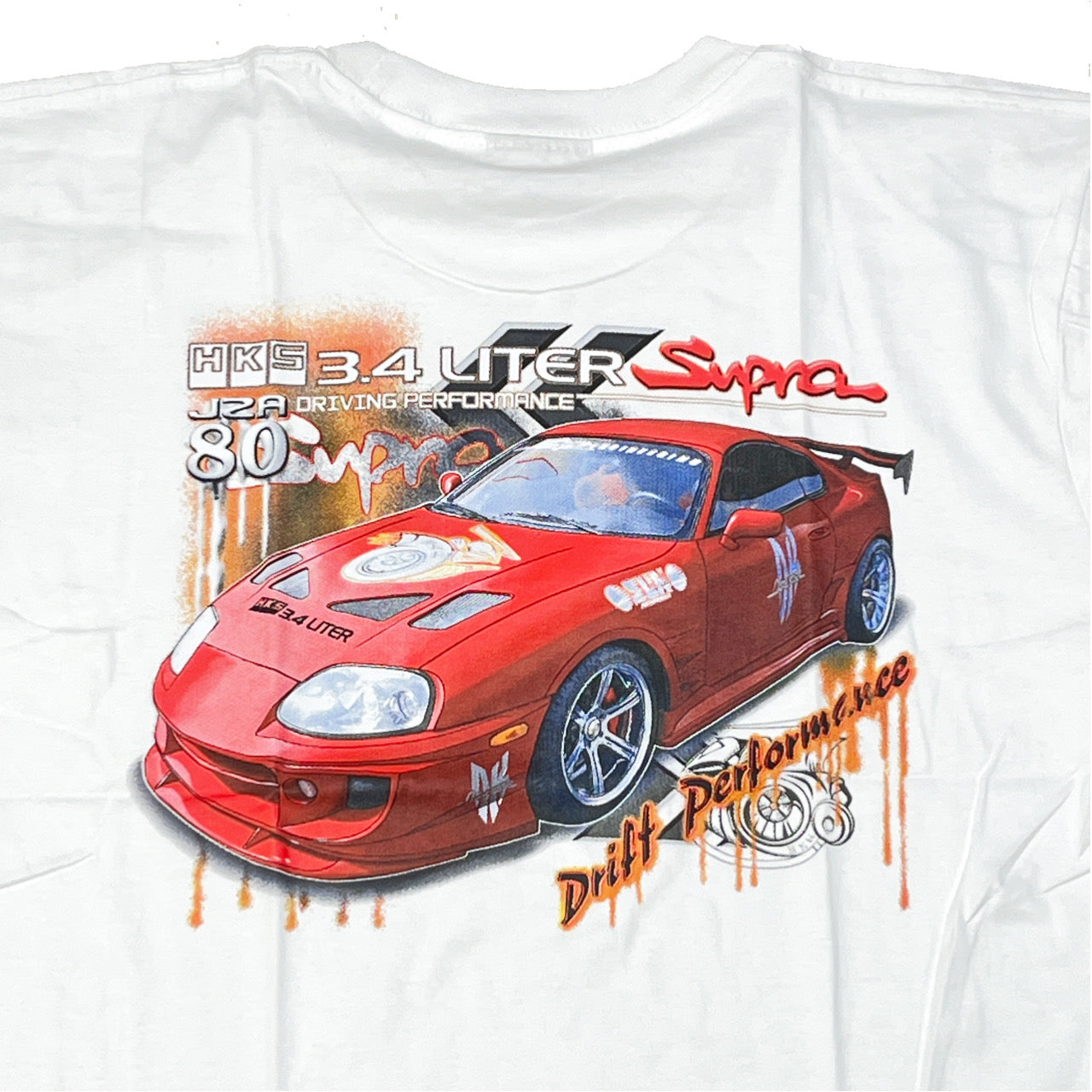 HKS Toyota Supra 3.4L JZA 80 T-shirt White
