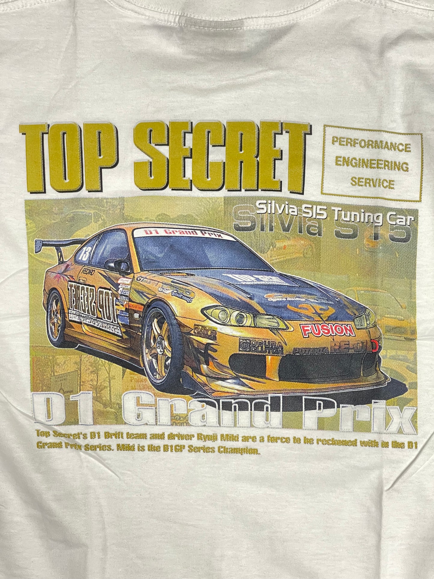 Top Secret Ryuji Miki Silvia S15 Tuning Car D1GP T-shirt Black