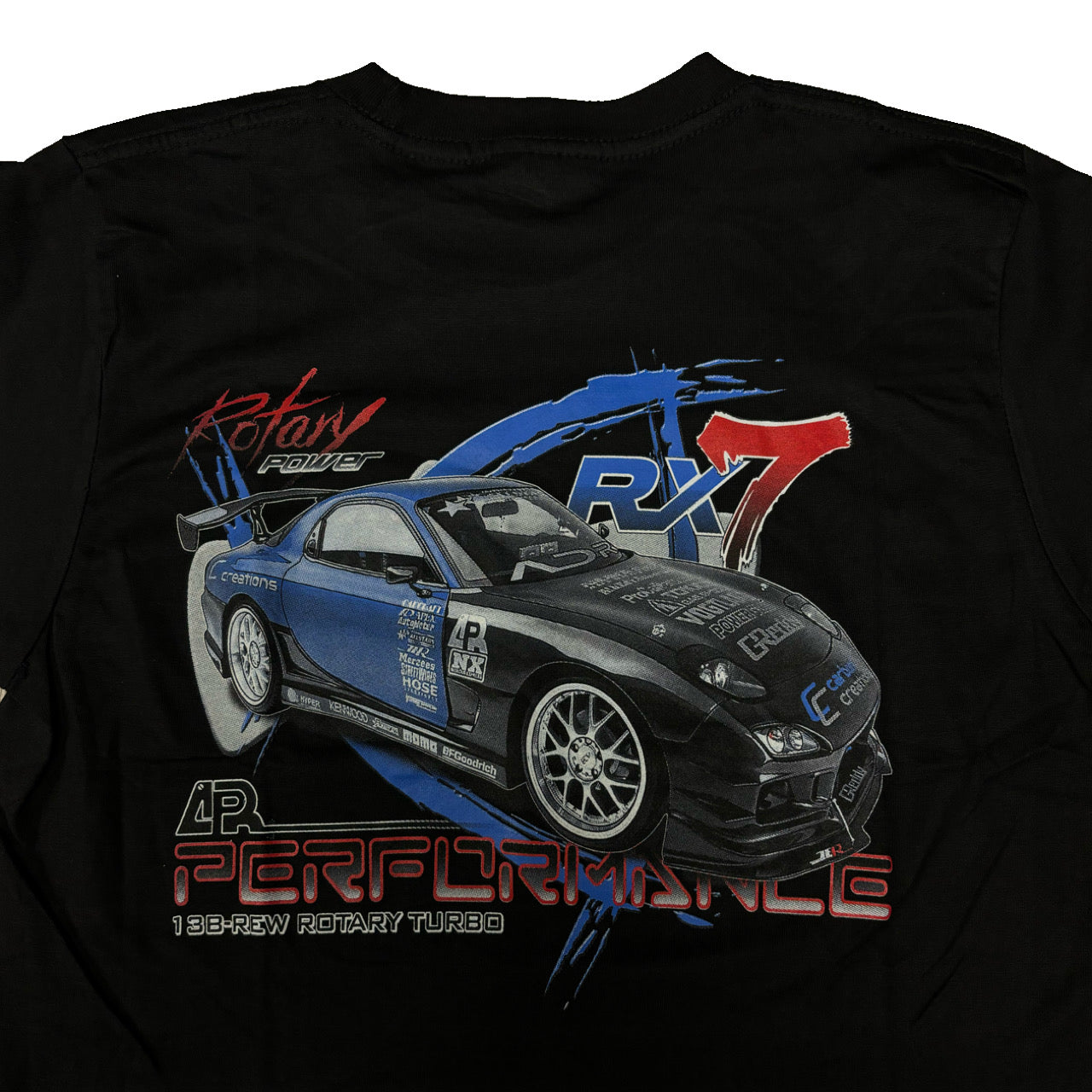 APR Mada RX7 FD3S 13B-REW ROTARY TUNED ‘Rotary Power’  T-shirt Black