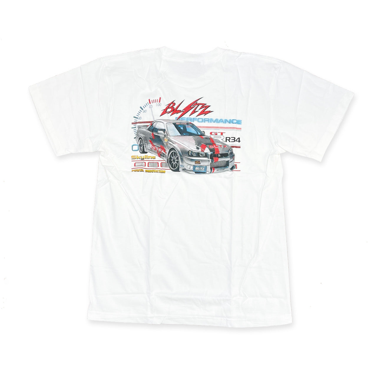 Blitz Nissan Skyline R34 GTR Power Innovation T-shirt White