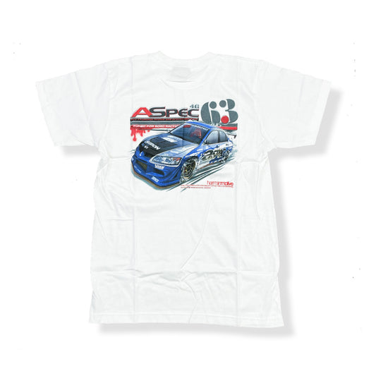 A-spec 4G63 Mitsubishi Evolution VIII T-shirt White